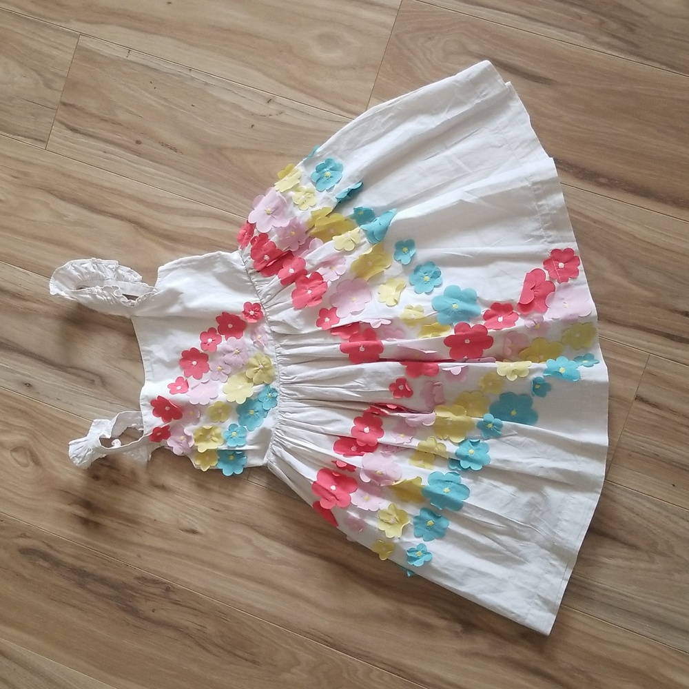 Mini Boden Flutter Flower Rainbow Dress